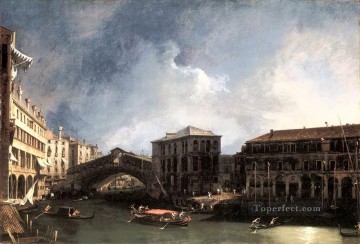 Venecia clásica Painting - CANALETTO El Gran Canal Cerca del Ponte Di Rialto Canaletto Venecia